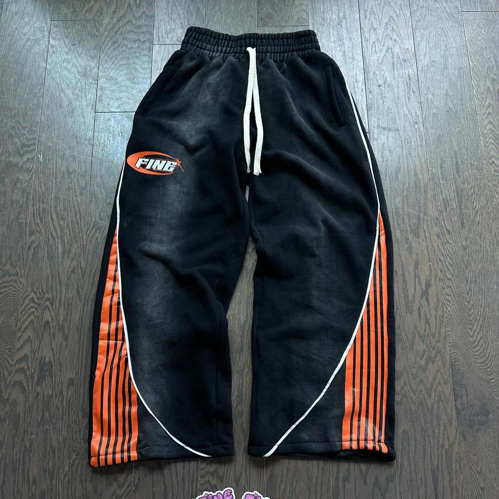 RogueWave Y2k Fashion Stripes Pants New American Retro Hip Hop Men Women Jogger Drawstring Sweatpants Oversize Cargo Trousers Streetwear