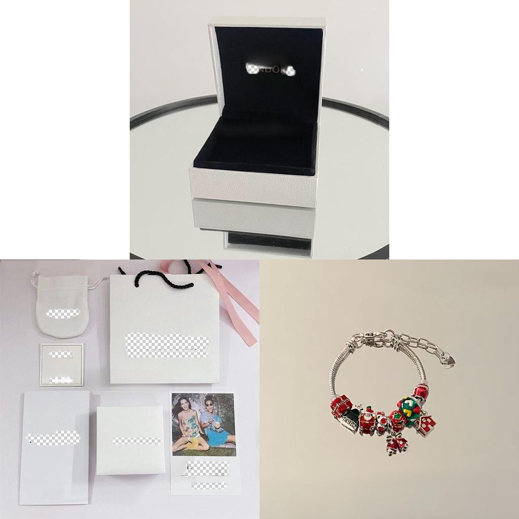 Christmas Diy Beaded Bracelet With Santa Claus Tree Snowflake For Women Gift