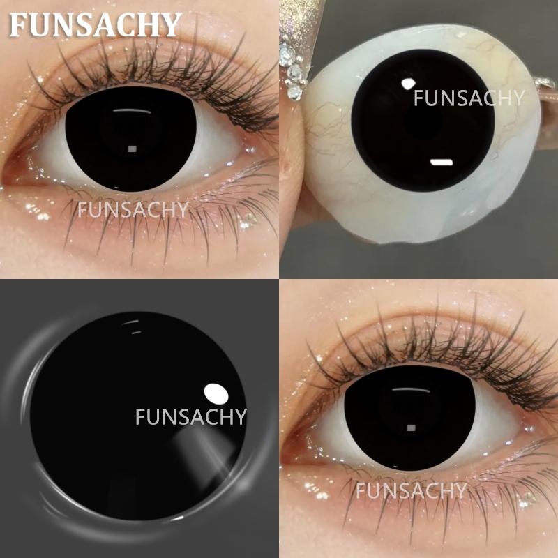 

FUNSACHY 2 шт. слепые белые контактные линзы для косплея цветные черные контактные линзы красного цвета макияж глаз для Хэллоуина красота зрачки чёрный