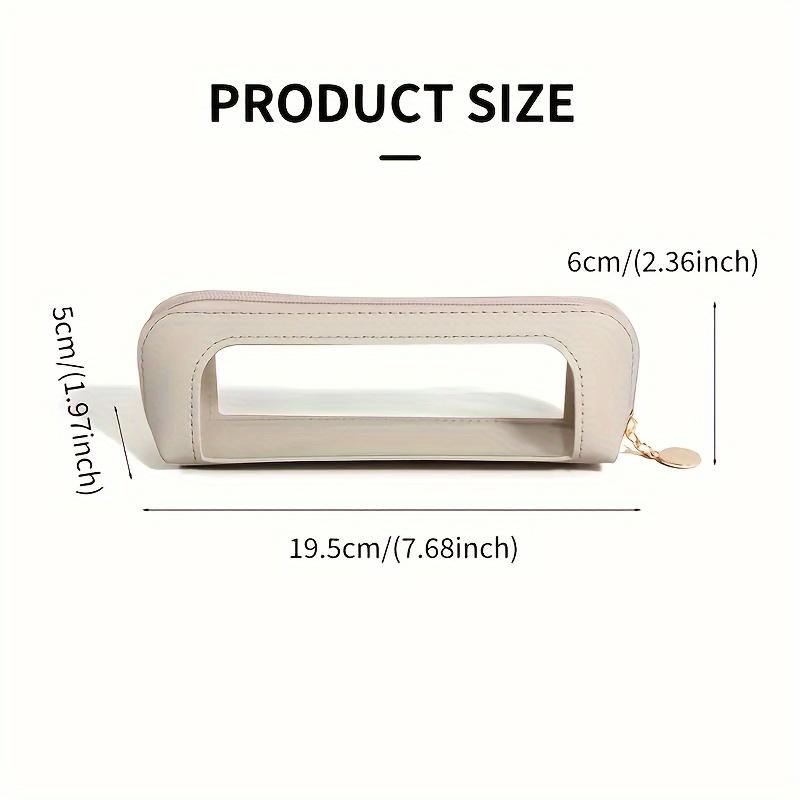 Portable Travel Makeup Bag, Cosmetic Pen & Travel Brush Organizer, Cosmetics, Skincare Storage bag, Transparent Window And Zipper Closure