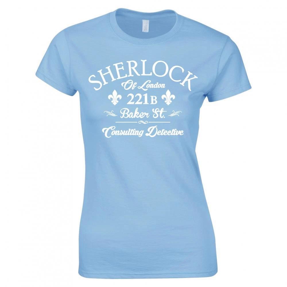 Sherlock Holmes 221b Baker St Consulting Detective Ladies Skinny Fit TShirt S