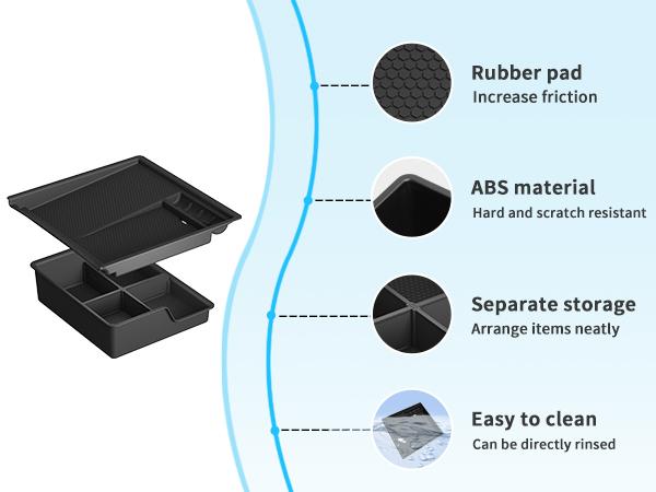 For Chevy Silverado EV 2025-2026 Center Console Storage Box Tray Double-layer Organizer Interior Accessories Tidying ABS 2PCS