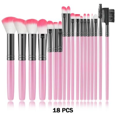 Professional Makeup Brush Set Foundation Powder Contour Blush Concealer Eyeshadow Blending Highlight Eyeliner Cosmetics, Pink-18PCS, 1 Piece