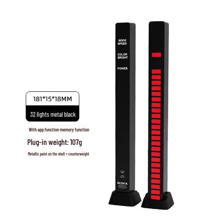 Bluetooth Voice-Controlled RGB Sensor LED Light Bar - Music Rhythm & Atmosphere Light for Desktop or Car.