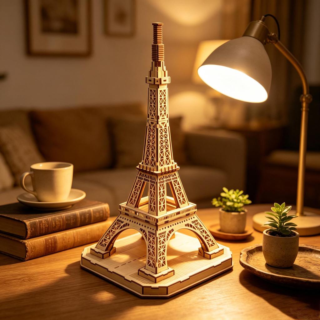 Handmade 3D Wooden Eiffel Tower Puzzle Ornament