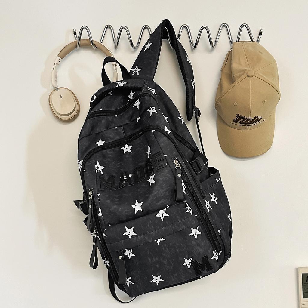 Schoolbag new load-reducing spine protection schoolbag for female middle and high school students, large-capacity trendy backpack for travel and