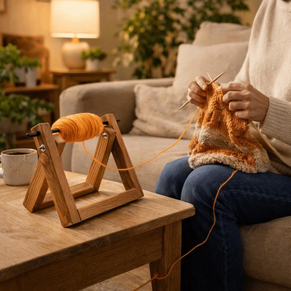 Handmade Yarn Ball Stand Rotating Yarn Spool Organizer Wire Winding Rack  Knitting Crafts