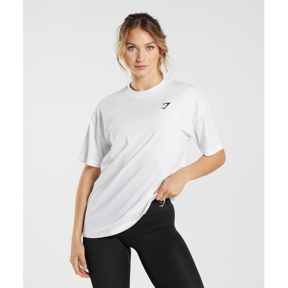 

GYMSHARK Training Oversized Футболка Белая B1A7M WBBM M