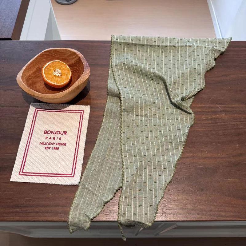 Japanese Retro Natural Cotton Linen Breathable Triangular Scarves With Decorative Covers Spring Summer Necklaces Accessories Wholesale