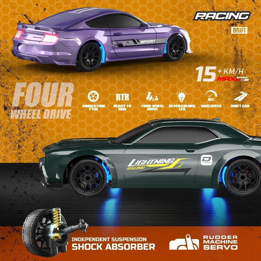 1:43 4WD RC Drift Car 2.4G High-speed with Four-wheel Drive and Remote Control Mini Racing Car Models for Boys' Gifts.