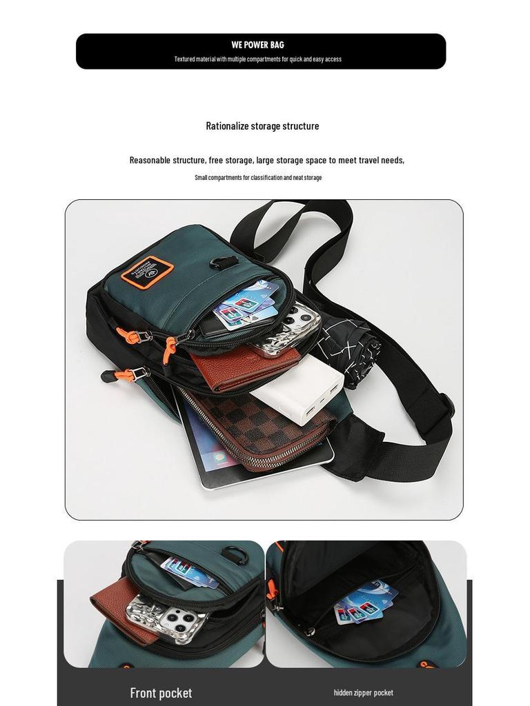 Men's Trendy Multi-Layer Crossbody Chest Bag - 2025 Wear-Resistant, Stylish, Portable Shoulder Backpack