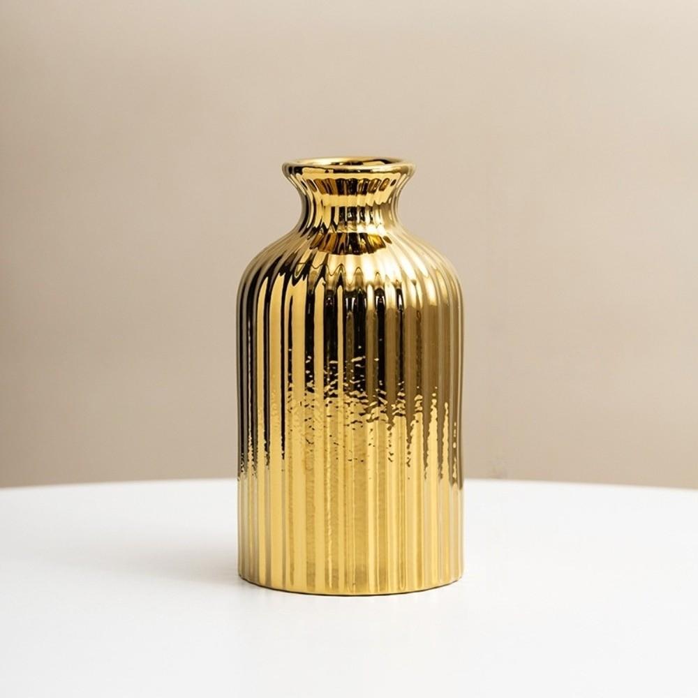 Minimalism Ceramic Electroplated Vase Decorative Tabletop Decor Simple Flowerpot  Office Desk