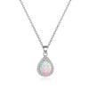Water Drop Opal Pendant Necklace Zircon Hemming Copper Plated Real Gold High Quality Opal Opal Jewelry