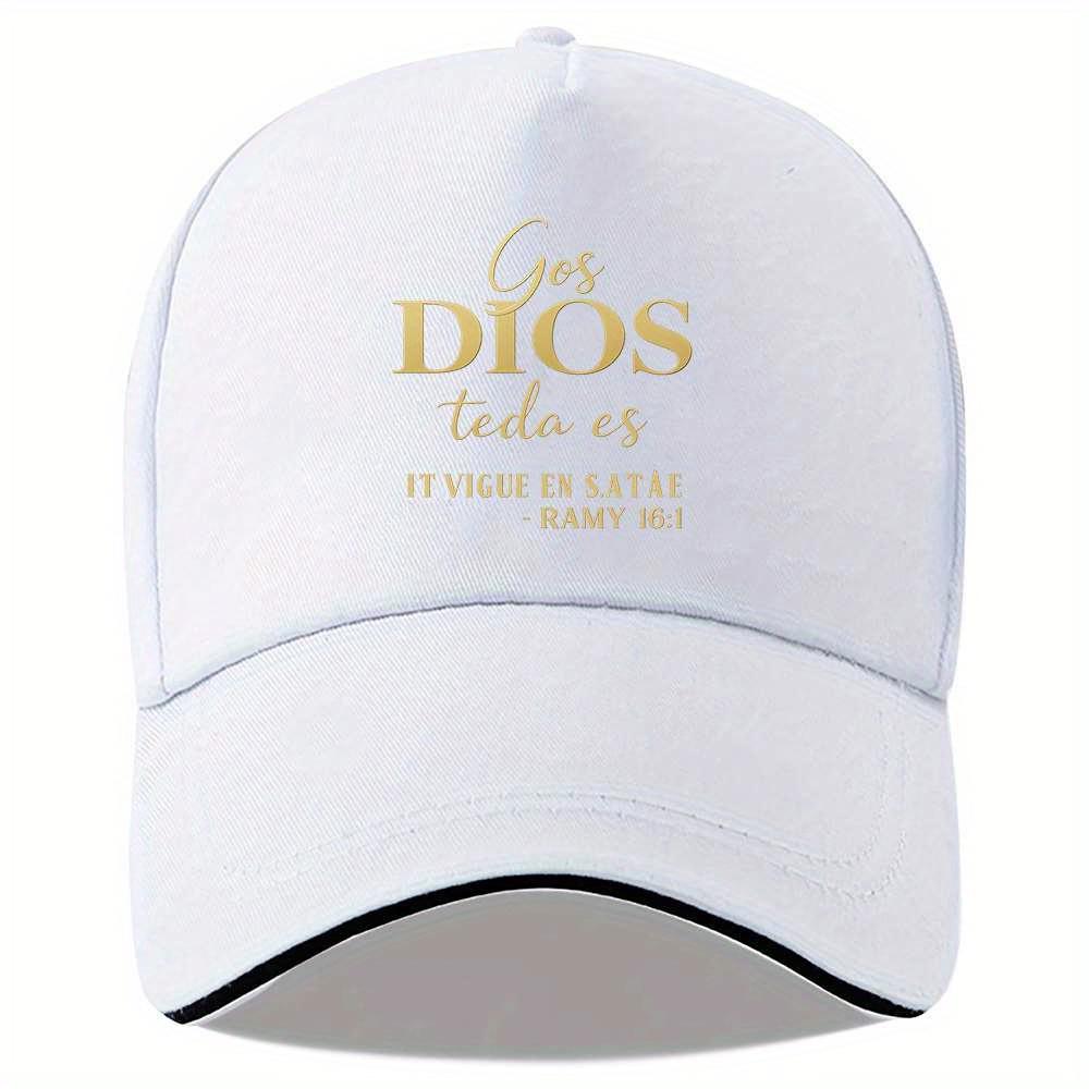 1 adjustable black baseball cap with gold God Bless You and Spanish Bible Lightweight Unisex Outdoor All Season Wear Spo