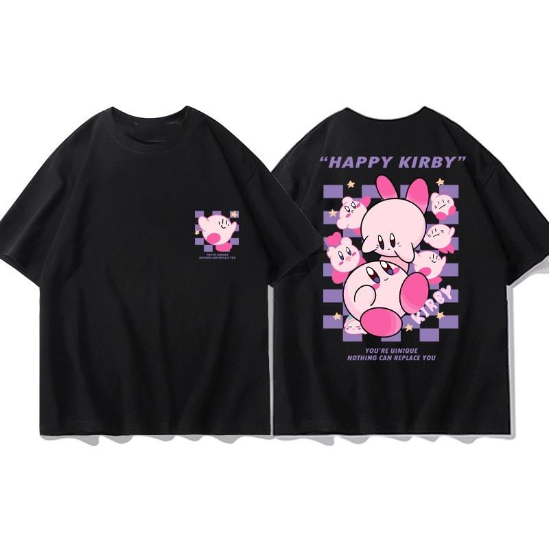 Adult and Children Kirby Face Expression Pure Cotton YKT TShirt Suitable for Staying Home or Going Out