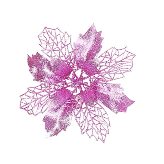 Glitter Christmas Hollow Flower Tree Hanging Ornament Festival Xmas Window Decor