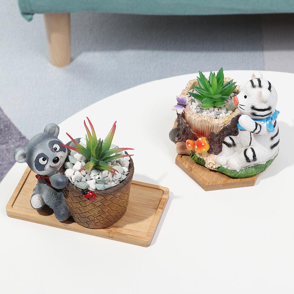 Dřevěná bambusová servírovací sada talířů Podnos Misky Květináče Šestiúhelník Obdélník Kulatý Čtvercový Talíř na ovoce Úložná paleta Kuchyňský organizér