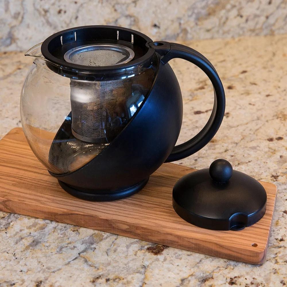 5 Cups Teapot with Infuser Dishwasher Safe Modern Glass Teapot Steeping Tea Durable Kitchenware Heat Resistant Hot Tea Pot
