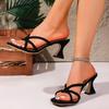 2026 Neue Schwarze Sommer Damen Mode Sandalen Hoher Absatz Pumps Einfarbige Dünne Riemen Sexy Stil Dünne Riemen Sandalen