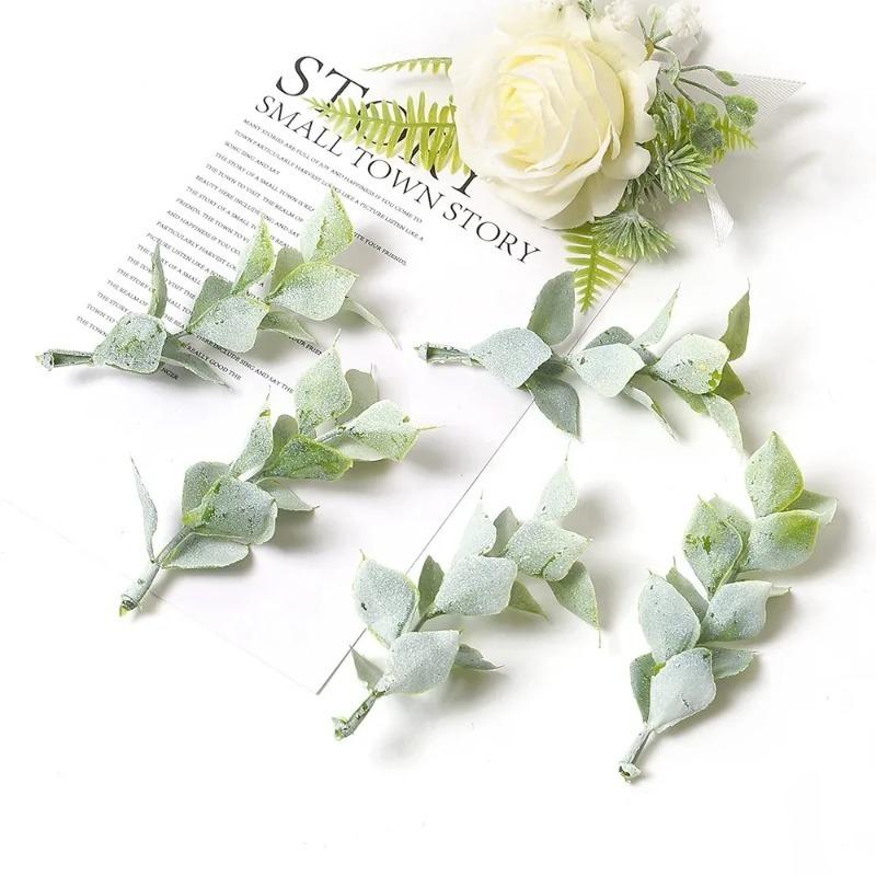Green Artificial Plants Leaf Party Home Wedding Decor Accessories DIY Cake Candy Box Garland Christmas Decoration Flowers Wreath