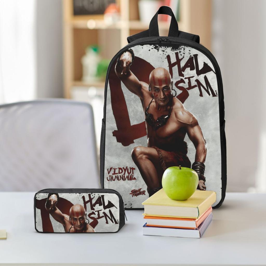 3Pcs Streets Fighters 2026 Accessories Backpack Set for Kids Pen Bags Bookbag Sets with Lunch Box For School Students Knapsack