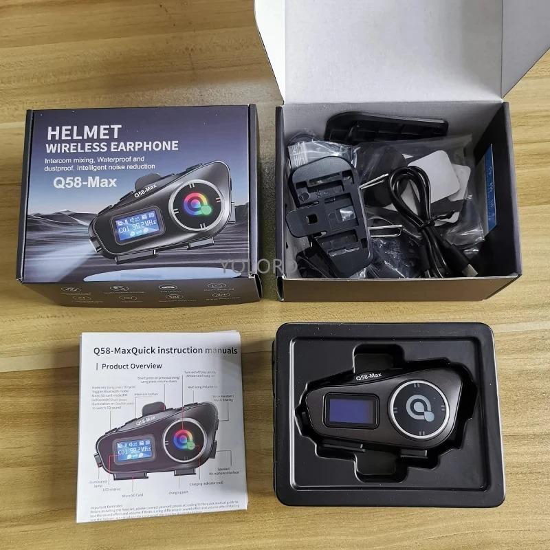 Helmet Intercom Motorcycle Wireless Bluetooth Headsets Intercomunicador Moto Riders Hands-Free Call Music Sharing Earphone