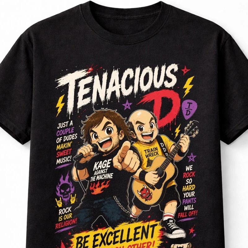 Tenacious D Rock Band Graphic Comedy Music Fan Unisex TShirt S