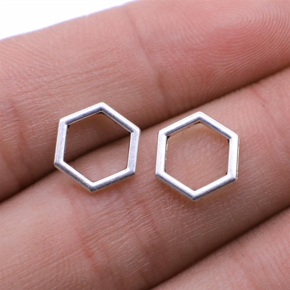 20pcs Charms Hexagonal Honeycomb DIY Jewelry Findings Antique Silver Color Bee Honeycomb Charms