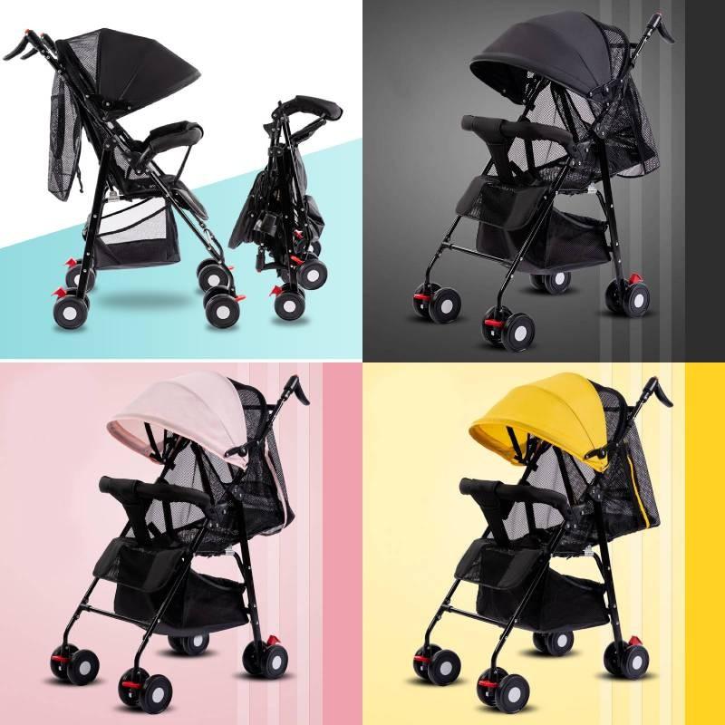 Kids Ultra Stroller Lightweight Foldable Convertible Seat One Button Rotation