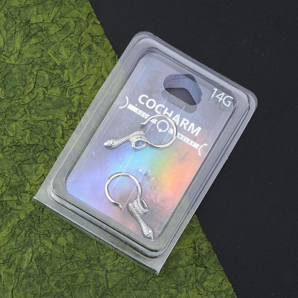 COCHARM Fałszywe Pierścienie Na Sutki Seksowny Wąż Bez Przekłuwania Fałszywe Piercing Sutków Biżuteria dla Kobiet Fałszywy Klips na Piercingu Sutków dla Mężczyzn