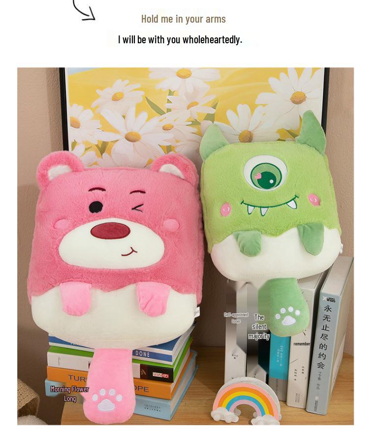 Ice Cream Monster Plush Cushion: Cute Sofa Pillow & Sleep Companion Toy, Perfect Birthday Gift