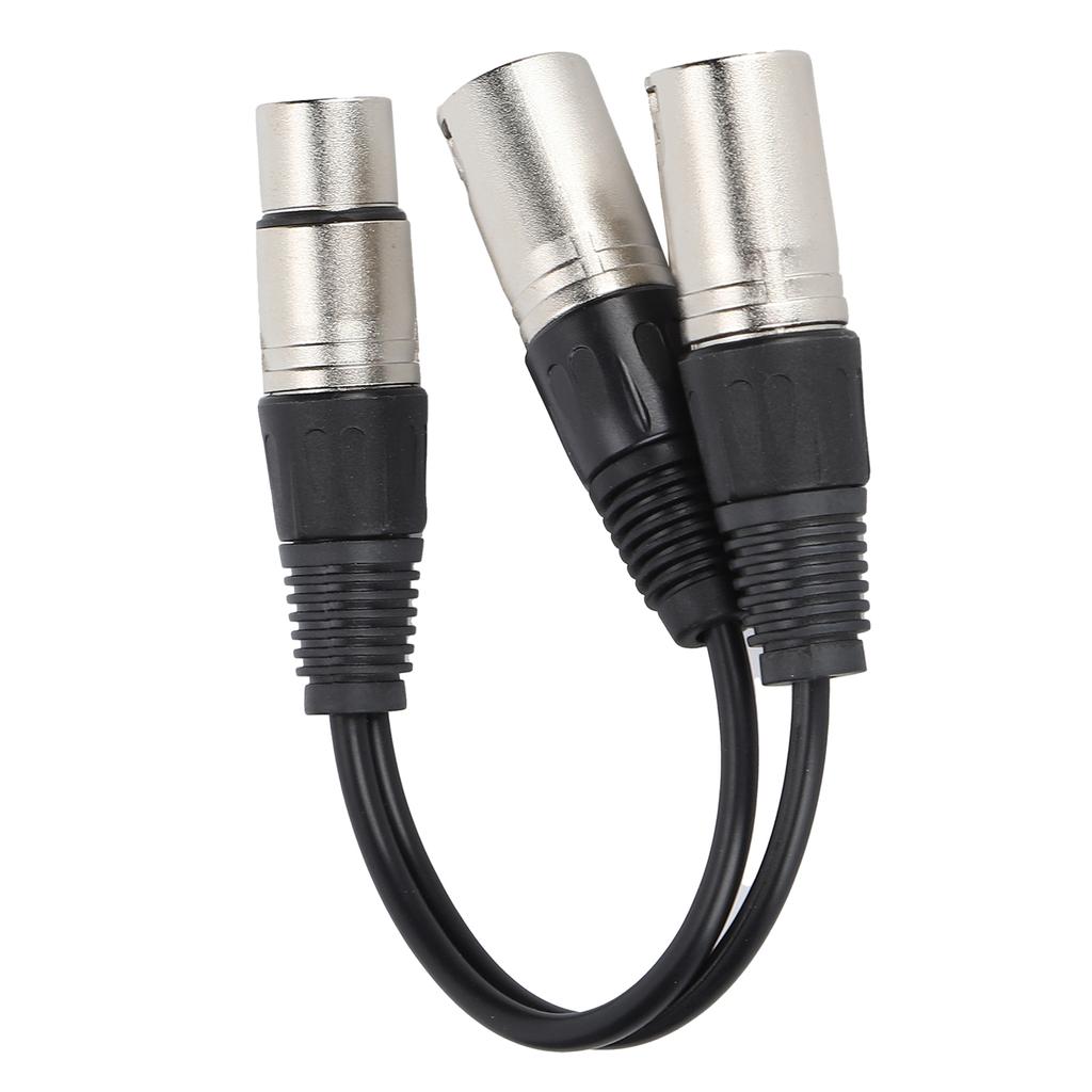 XLR Female to Dual XLR Male Cable Microphone Stereo Balanced Connection Cord for Audio AdapterWhite 0.25m   0.8ft