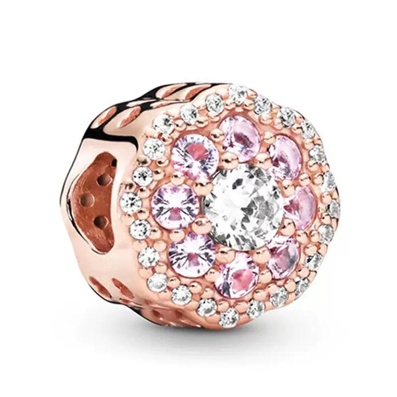 Pandora 2025 Bracciale in Lega con Perline Cuore Quadrifoglio Corona Gioielli Fai da Te