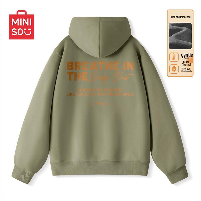 

MINISO Men s Heavyweight Fleece Lined Hooded Sweatshirt L