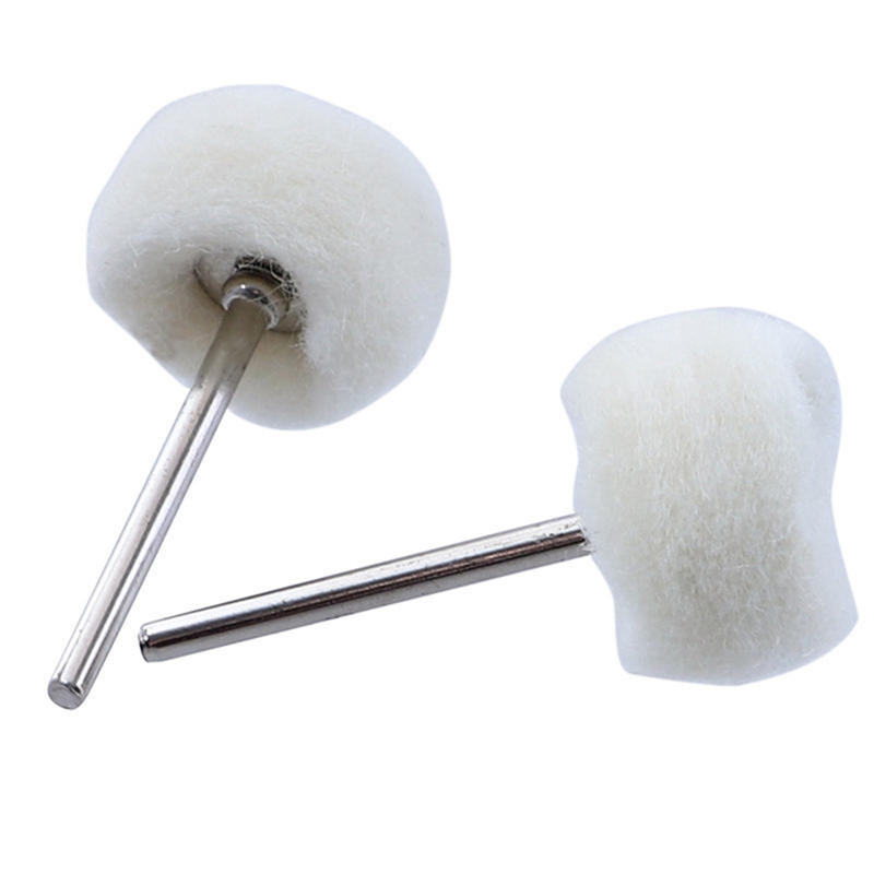5/10/20Pcs Head Sanding Grinding Felt Abrasive Buffing Wheel 3mm Shank Cotton Thread Polishing Mini Brush For Dremel Dril Jade