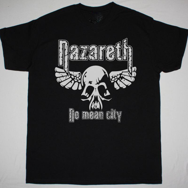 Vtg NAZARETH NO MEAN CITY Cotton Full Size Unisex Black Tee Shirt AB349 S
