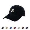 New Internet Celebrity R Standard Baseball Cap Four Seasons Versatile Solid Color Big Head Circumference Hat Embroidered Letters Wide Brim Sun Protect