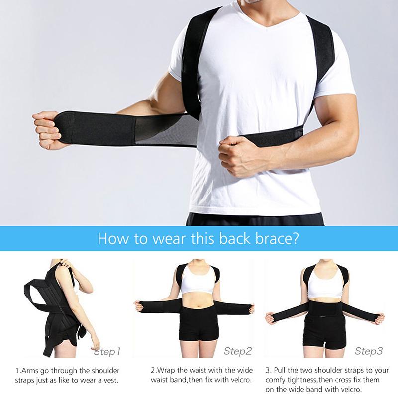 1Pcs Adjustable Back Posture Corrector For Men And Women Comfortable Daily Wear Back Support Brace For Upper Back Straightening
