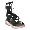 Salvatore Ferragamo Lace Up Flat Sandals Black