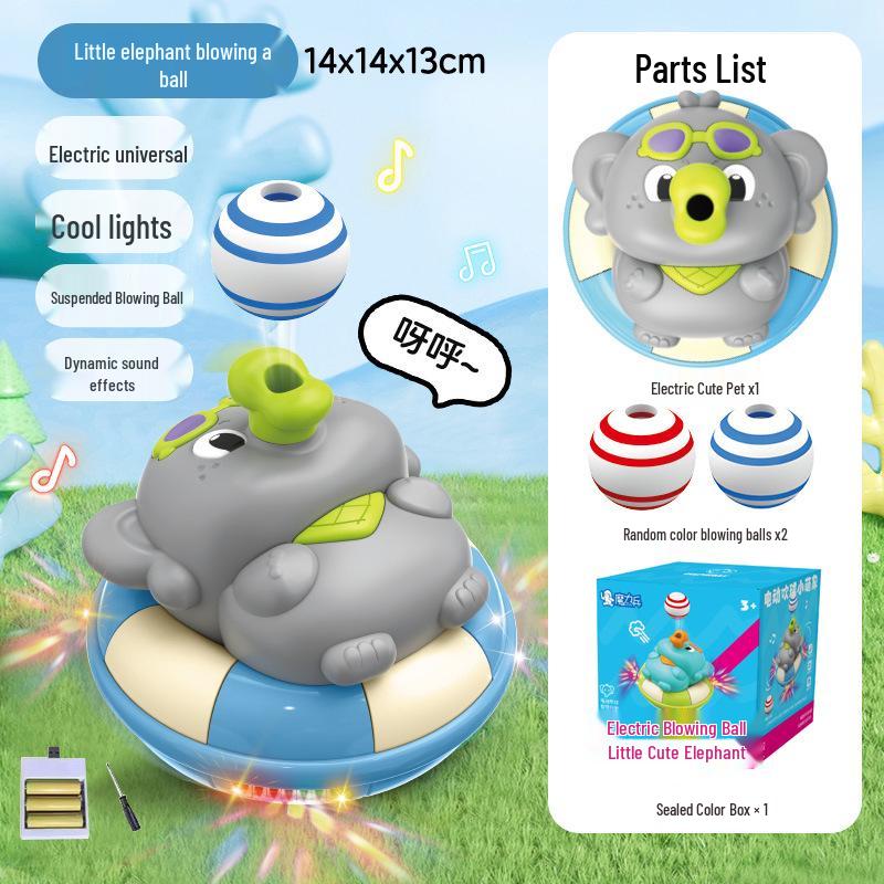 Electric Frog & Elephant Music Toy Set: Hovering Ball and Light-Up Features