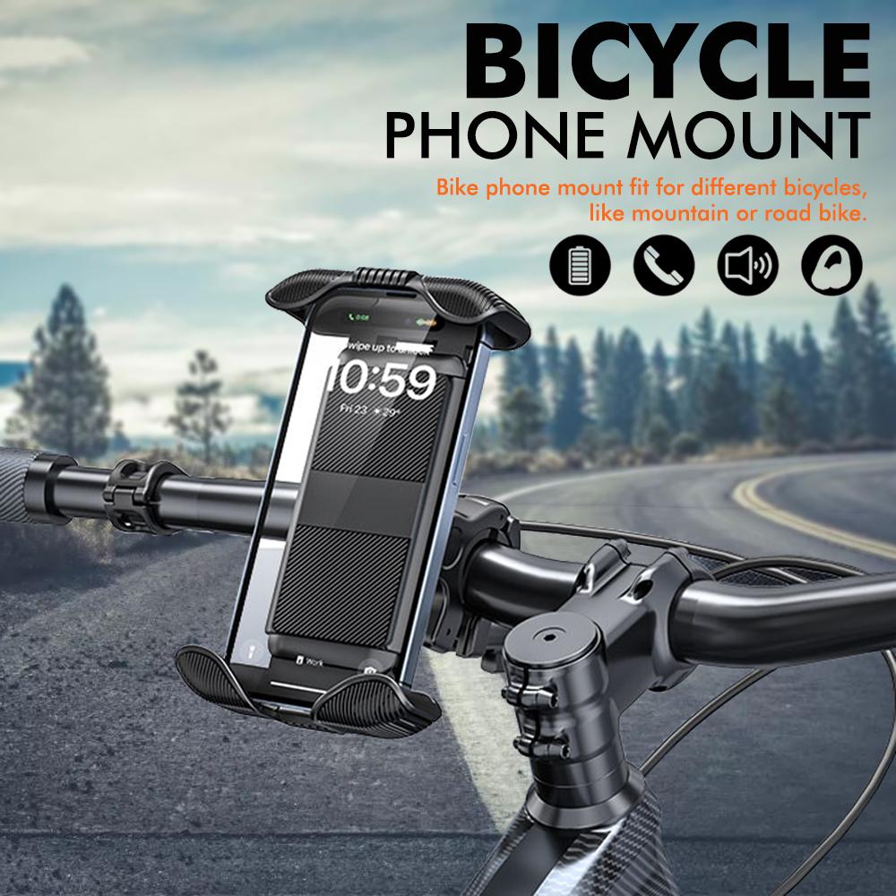 Universal Bike Phone Holder, Shockproof 360° Rotatable Motorcycle Mount with Quick Release for Fall Cycling & Dirt Riding