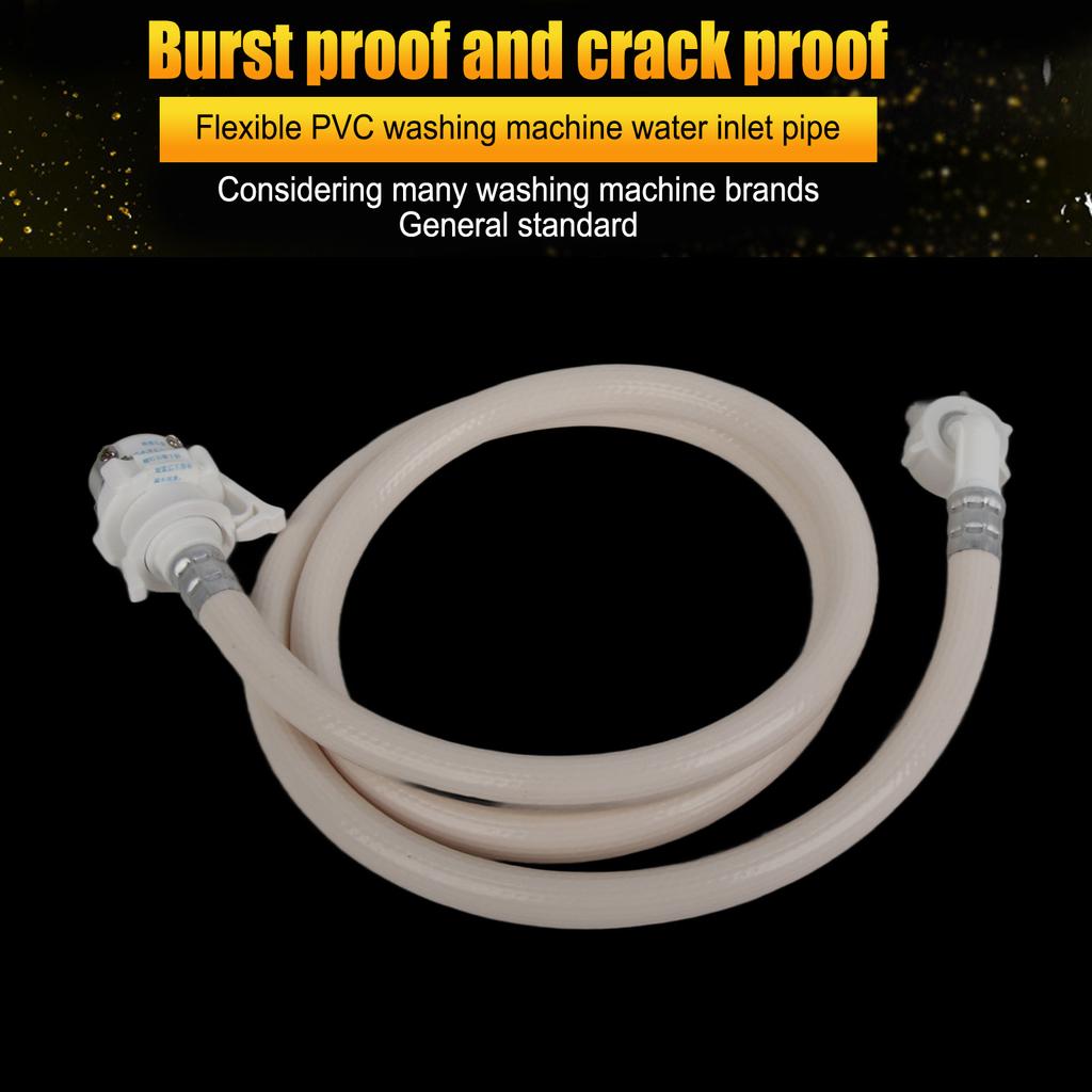 Washing Machine Water Inlet Hose Burst Proof PVC Water Pipe with Metal Connector for   Automatic Washing Machine