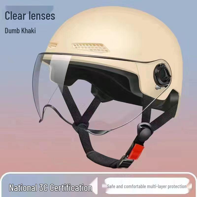 3C Certified Electric Vehicle Helmet for Men & Women - All-Season Safety & Sun Protection, Summer Scooter Half Helmet