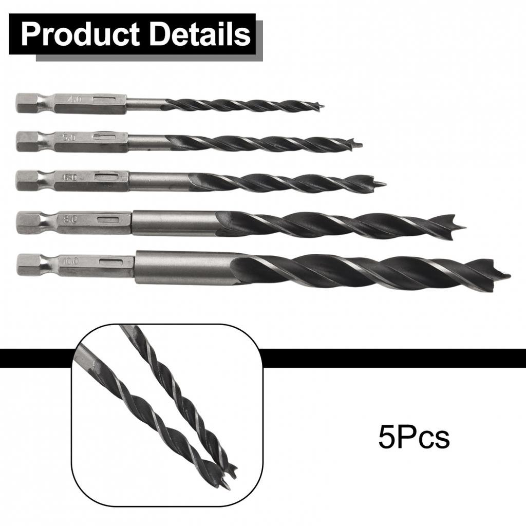 Three-pointed Drill Bits /10mm /5mm /6mm /8mm 4mm 5 Piece Set