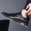 Fashion High Quality Men's Casual Leather Shoes Crocodile Pattern Genuine Leather Flat Bottom Wear-resistant White Men's Casual Shoes