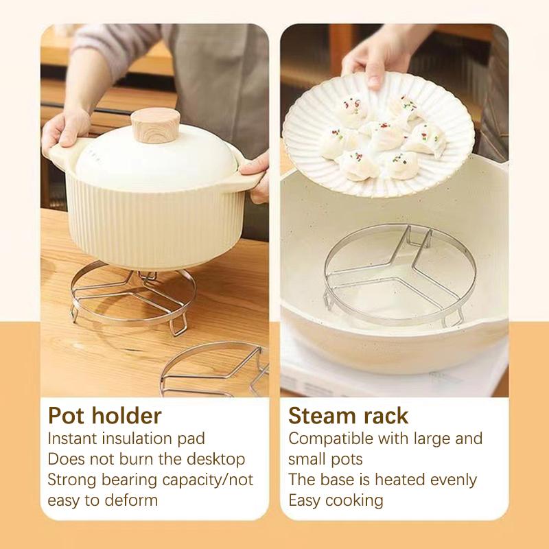 Stainless Steel Round Steaming Rack Steamer Multifunctional Baking Pot Stand Household Kitchen Cooking Utensils
