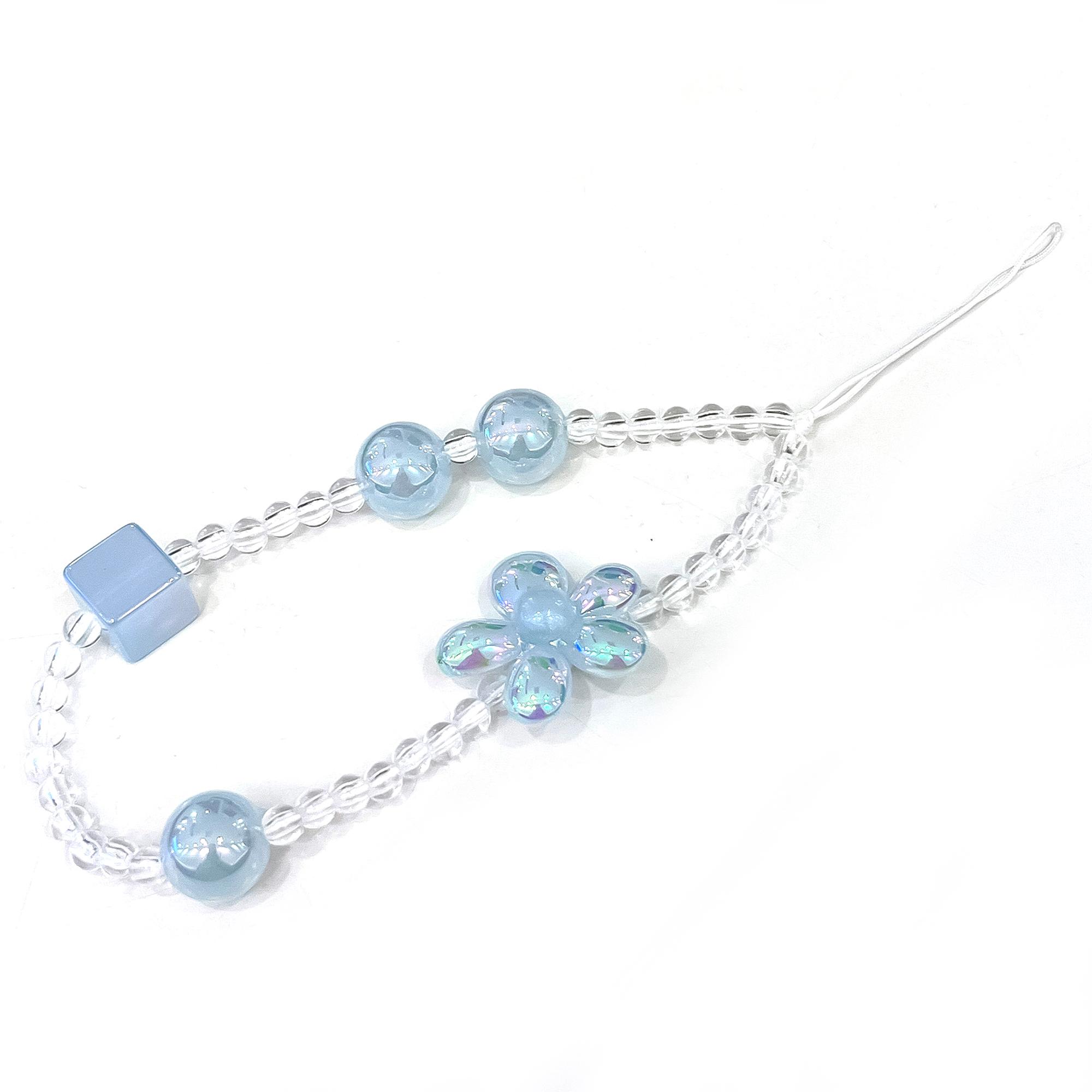 Beaded Phone Chain String Strap Flower Stationery Decoration Charm C