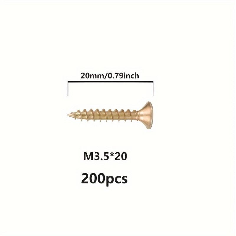 Self-Tapping Screws Class 8.8 - Flat Head, Fully Threaded for Wood - Self-Locking 3.5 mm Diameter by 16/20/25/30 mm Length