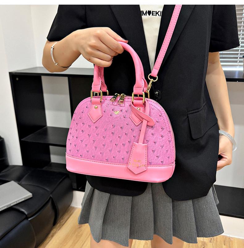 Women's Vintage 2025 Ostrich Pattern Large Capacity Handbag - Single Shoulder/Crossbody