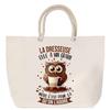Beach Bag - PLANETEE - Large Size - Rope Handle - Owl Pattern - Multicolored Cotton